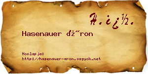 Hasenauer Áron névjegykártya